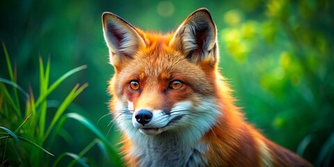 Obraz premium Red Fox at the Zoo: Stunning Wildlife Portrait, Generative AI Art
