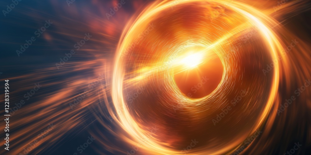 Wall mural swirling orange trails of light converge into a bright center, creating a visual representation of a