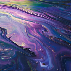 Abstract Oil Spill on Water