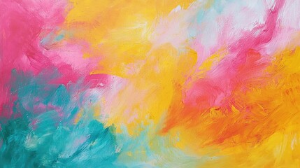 Vibrant abstract painting, colorful brushstrokes, bright background, artistic expression