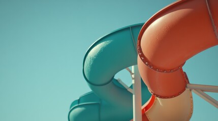 The vibrant water slide at the bustling water park beckons thrill-seekers of all ages, inviting them to embark on an exhilarating summer adventure. As they zoom down the colorful twists and turns