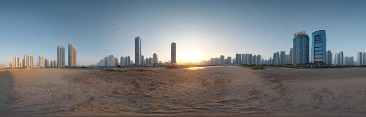 Obraz premium sunset over the city