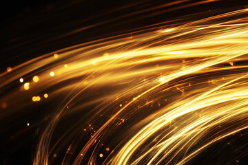 Elegant Black and Gold Abstract Fluid Waves with Shimmering Metallic Texture for Luxury, Modern Glamour, and High-End Design Backgrounds