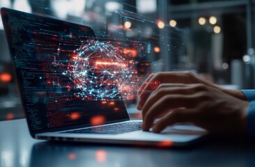 Fototapeta premium Cybersecurity programmers and technologists are benefiting from hackers who are dedicated to resolving security issues. The idea includes both website design and social security within the