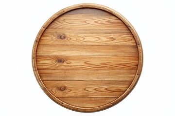 Rustic Round Wooden Signboard Mockup, Isolated White Background, 3D Rendered