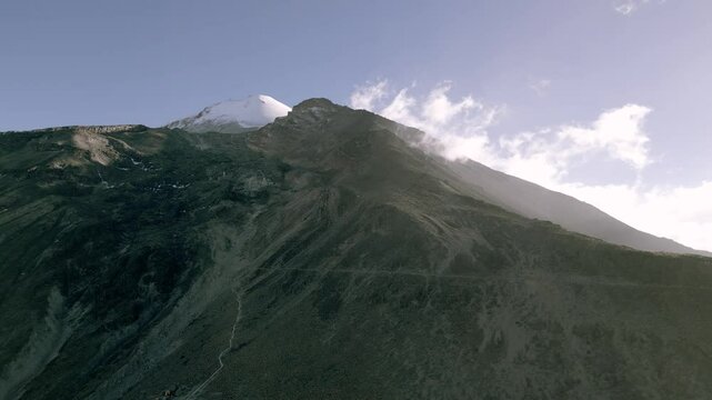 Aerial Views of  Pico de Orizaba Volcano from basecamp