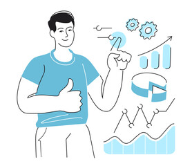 Financial management. Sending and receiving payment concept. Successful planning or organization of business