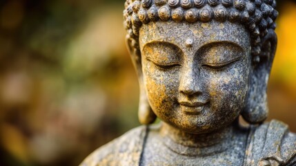 Buddha statue with tranquil background for meditation