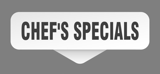 chef's specials sticker. chef's specials sign isolated on gray background