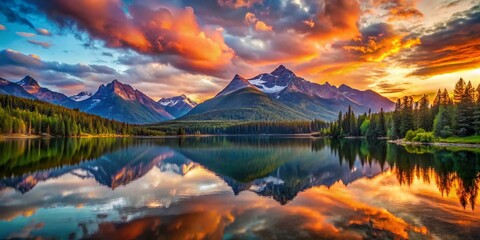 Obraz premium Serene Mountain Landscape Canvas Print: Personalized Home Wall Art Decor