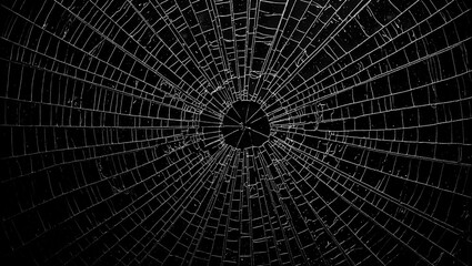 Obraz premium Abstract background of cracked glass with intricate web of fine lines