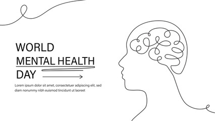 World Mental Health Day illustration. Vector illustration