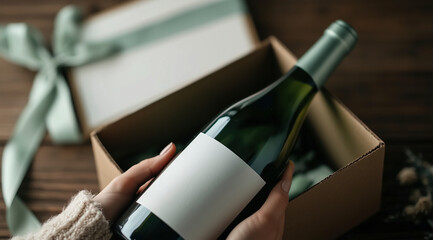 Unboxing a bottle of wine: A luxurious gift for special occasions. Discover the elegance and sophistication of this premium beverage.