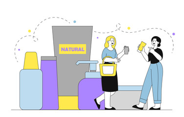 Natural product shopping illustration. Vector illustration