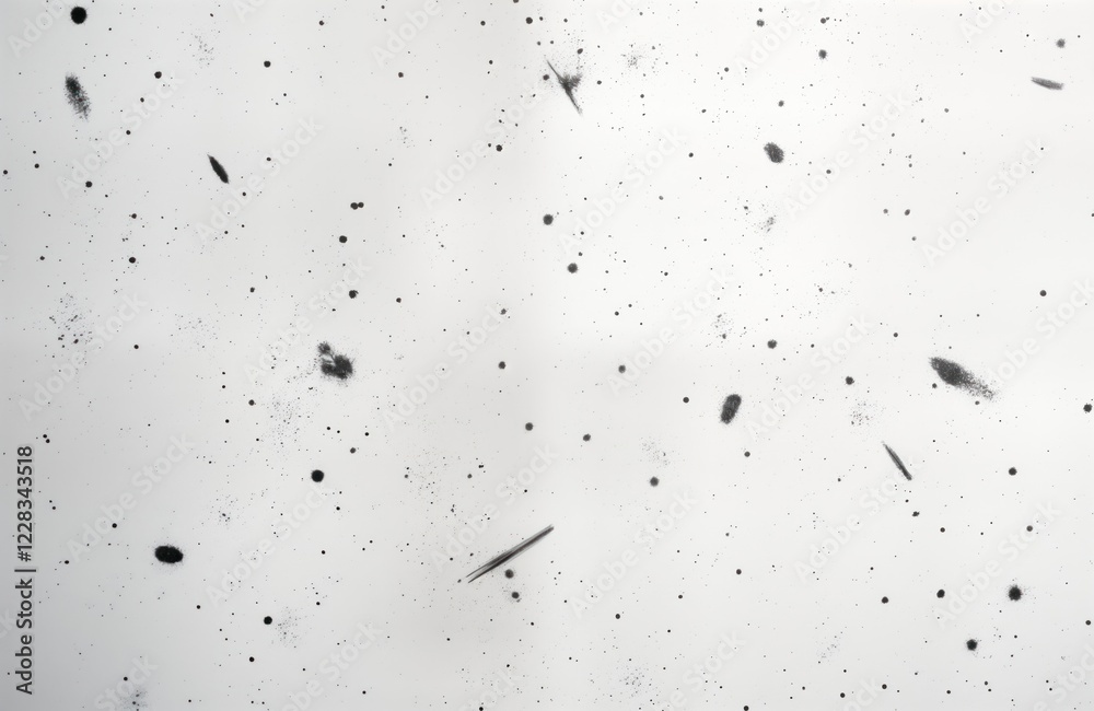 Aufkleber Abstract design with distressed texture. White background scattered with black, grey marks, scratches. Looks like cosmic pattern grunge effect. Perfect for graphic design projects. Suitable for