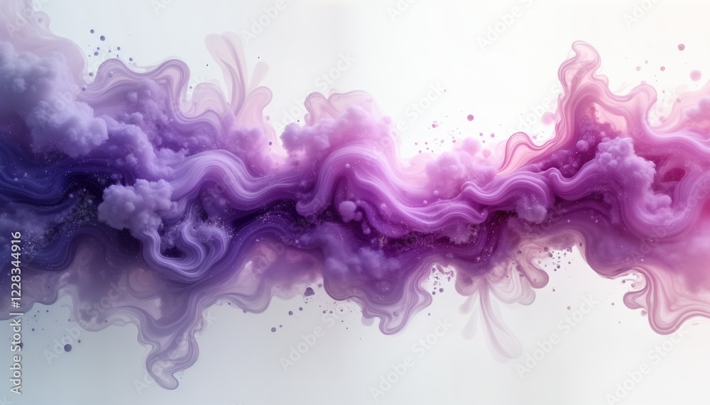 Aufkleber abstract cosmic nebula cloud texture in shades of purple, pink. fluid dynamic forms, light effects c