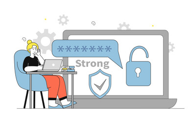 Strong password concept. Vector illustration