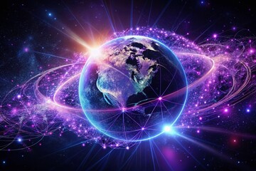 Silhouette of Global Network Growth: Purple Loop Particle World