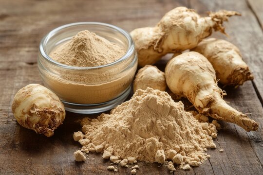 Fresh maca root and powder