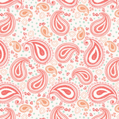 Love And Paisley Red And Pink Valentines Day Pattern Design