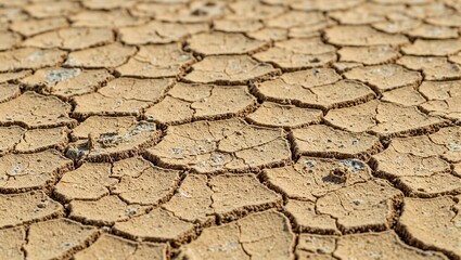 Fototapeta premium Abstract aerial view of intricate cracked earth patterns