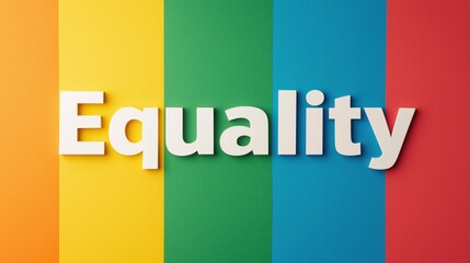 Fototapeta premium Equality concept with vibrant rainbow striped background for diversity and inclusion themes