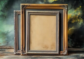 vintage photo frames with empty space inside