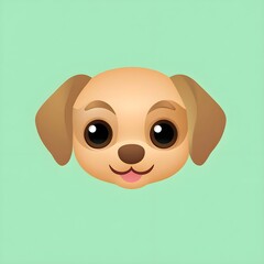 Adorable Cute Puppy Face Emoji on a Soft Green Background