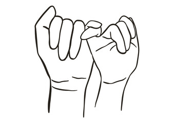 Human hands sketch, scribble arms wave clapping on white background, thumb up gesture silhouette, love