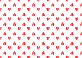 Small red hearts on white background seamless pattern for Valentine's Day