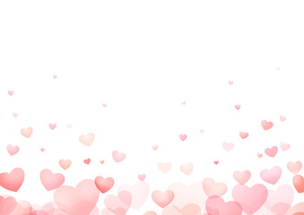 Abstract seamless pattern with pink hearts on white background. Universal print.