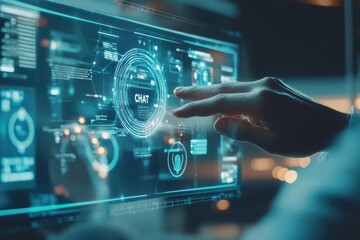 Technology trendsA person creating photo art with prompts on the Stock software app on a laptop