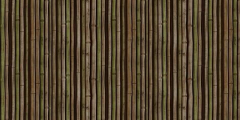 Bamboo Wall Background. texture of a bamboo wall woven from thin bamboo stalks. The stalks have different shades of brown and yellow, creating a natural and warm look. 
