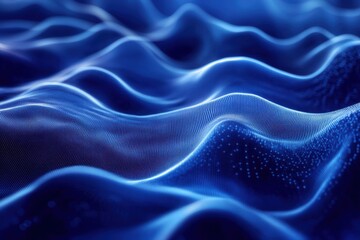 Obraz premium Modern Abstract Blue Artwork with Flowing Lines, Smooth Gradient Waves, and Minimalist Design for Creative Backdrops and Contemporary Inspirations