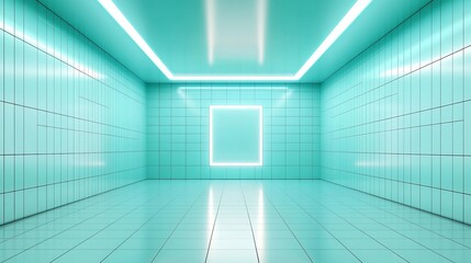 A minimalist corporate setting with white and blue tones, showcasing floating holographic contracts and digital signatures, captured in a 3D render