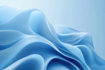Obraz premium Modern Abstract Blue Artwork with Flowing Lines, Smooth Gradient Waves, and Minimalist Design for Creative Backdrops and Contemporary Inspirations