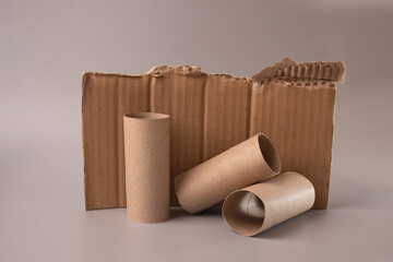 craft from cardboard, DIY, recycling concept,