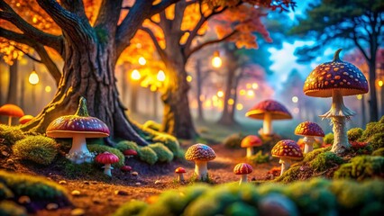 Spooky Miniature Forest: Halloween Creatures & Long Shadows - Tilt-Shift Fantasy