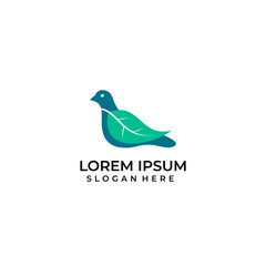 Bird logo with a combination of leaf symbols