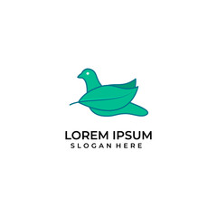 Bird logo with a combination of leaf symbols