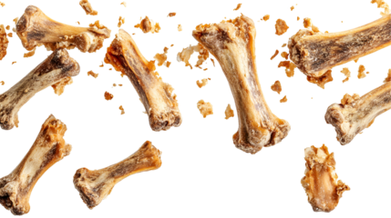 Dog bones animal food bones isolated on white or transparent png