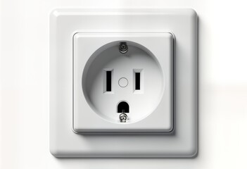 White power outlet isolated on transparent background. Modern electrical device ready for connection. Simple design, clean lines. Ideal for tech, home, office use. Versatile image for appliance,