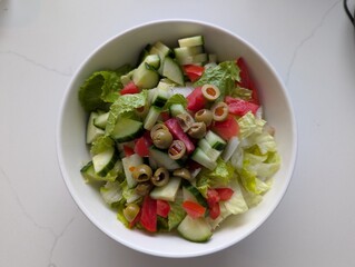 vegetable salad with feta cheese