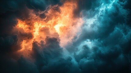 Fiery, stormy sky background texture