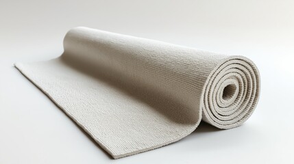 Fototapeta premium Soft yoga mat rolled out on a clean surface in a bright space