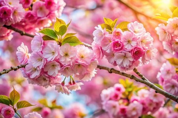 Fototapeta premium Stunning Spring Cherry Blossom Trees in Full Bloom - Pink Flowers, Nature Photography