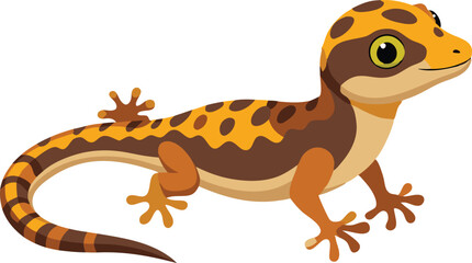 Obraz premium Madagascar gecko isolated on white background vector art illustration 