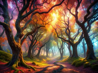 Surreal Ash Tree Landscape: Dreamlike Forest Photography