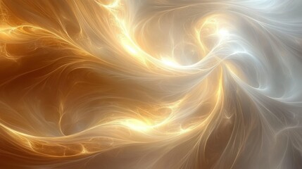 Naklejka premium Golden energy swirls abstract background, ethereal light effect