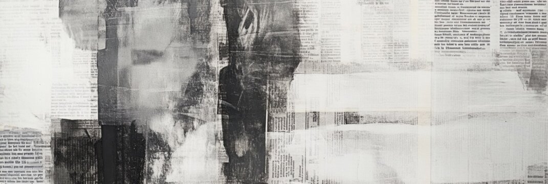 Vintage newspaper clippings overlap in a creative collage showcasing historical articles and artistic expression. Generative AI